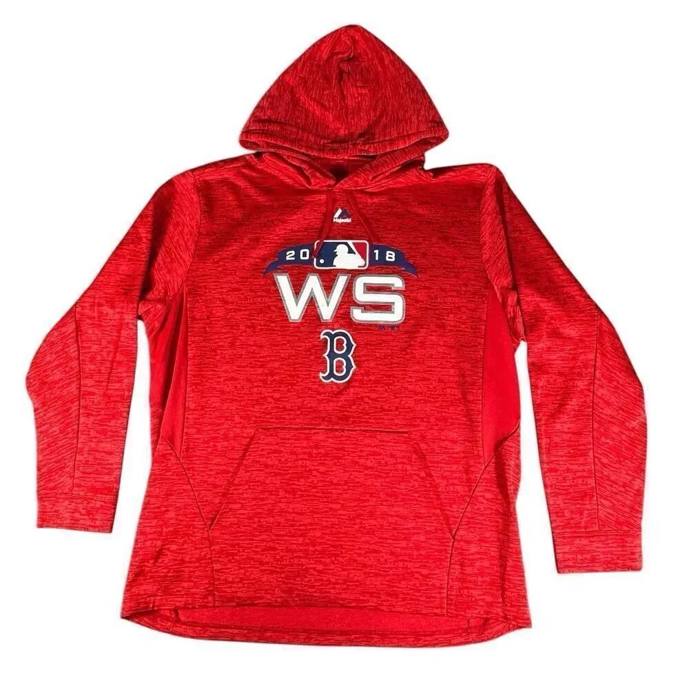 Boston Red Sox Hoodie Men XL Red Majestic World Series 2018 Kangaroo Pocket EUC